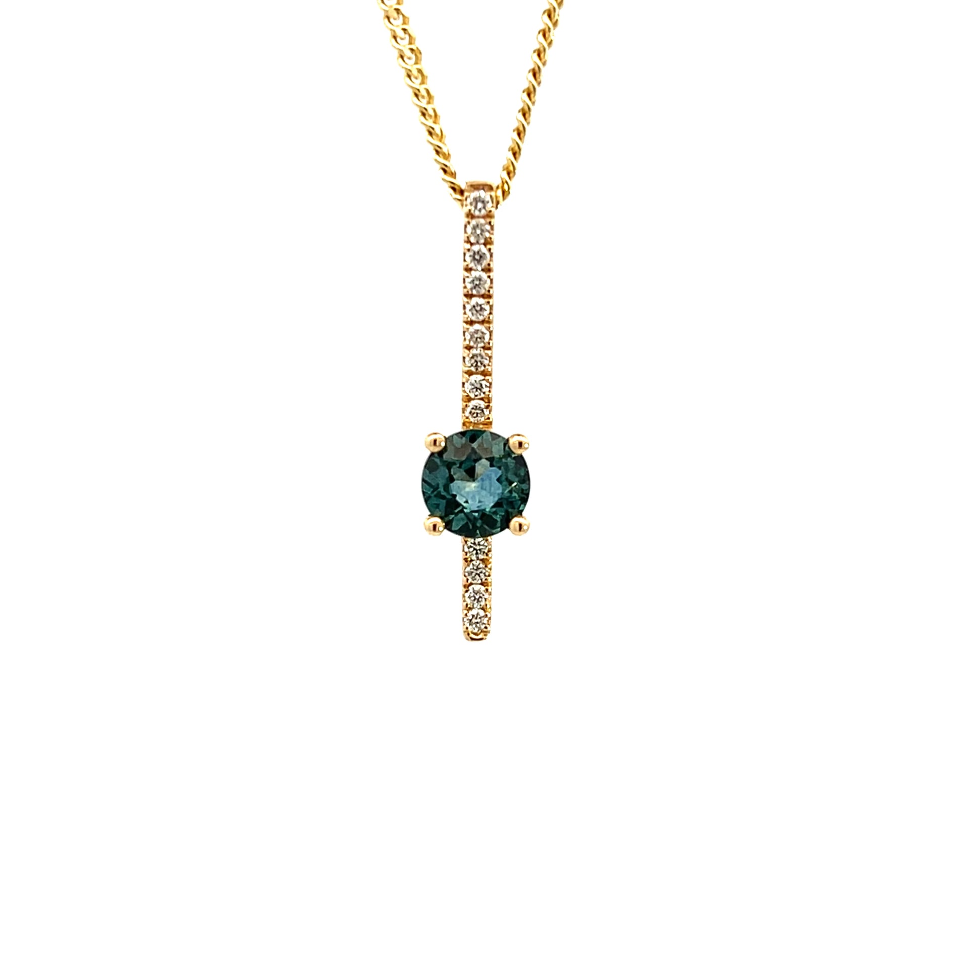 Montana Sapphire & Diamond Pendant