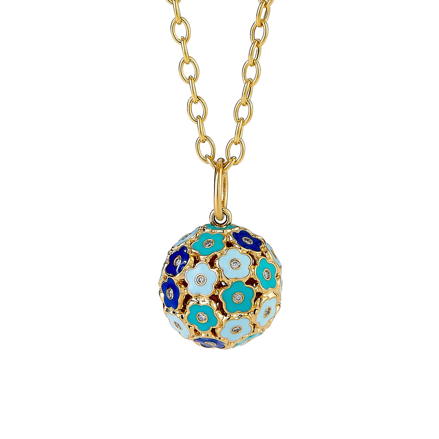 Multi Color Floral Enamel Pendant