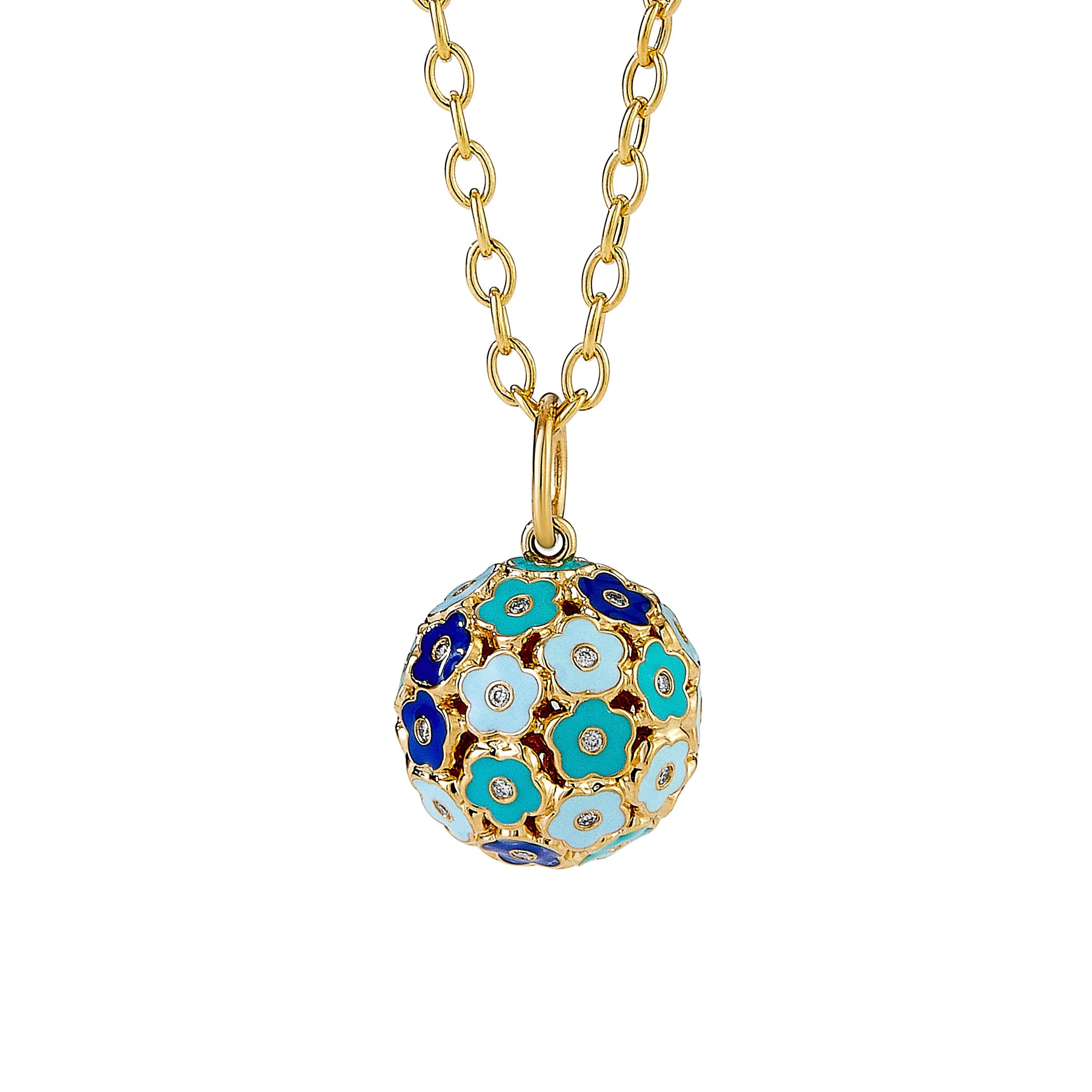 Multi Color Floral Enamel Pendant