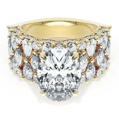 Tacori Classic Crescent | Oval Solitaire Engagement Ring w/ North South Marquise & Pear Band