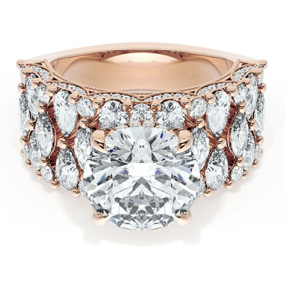 Tacori Classic Crescent | Round Solitaire Engagement Ring w/ North South Marquise & Pear Band
