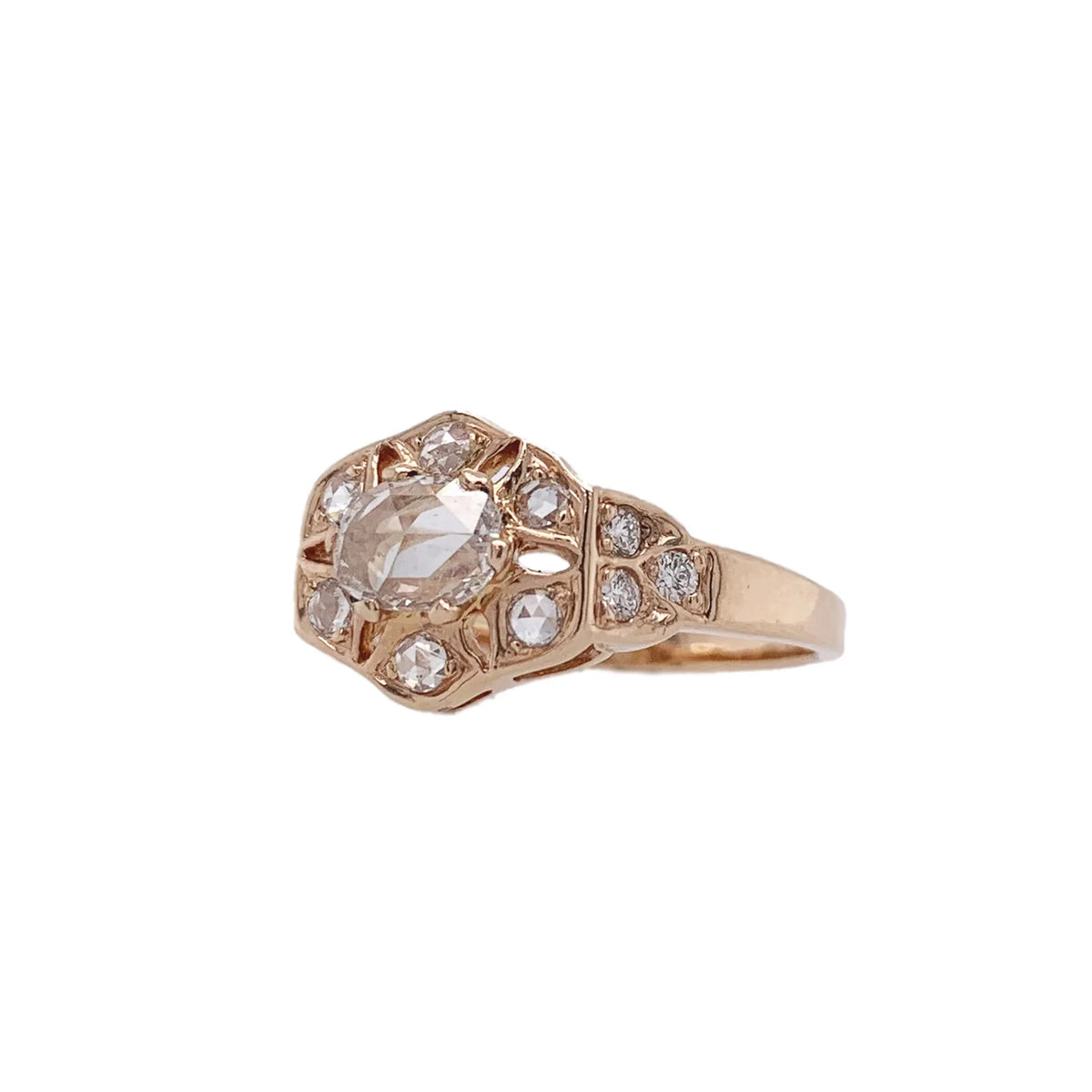  Rose and Old Mine Cut Diamond Ring