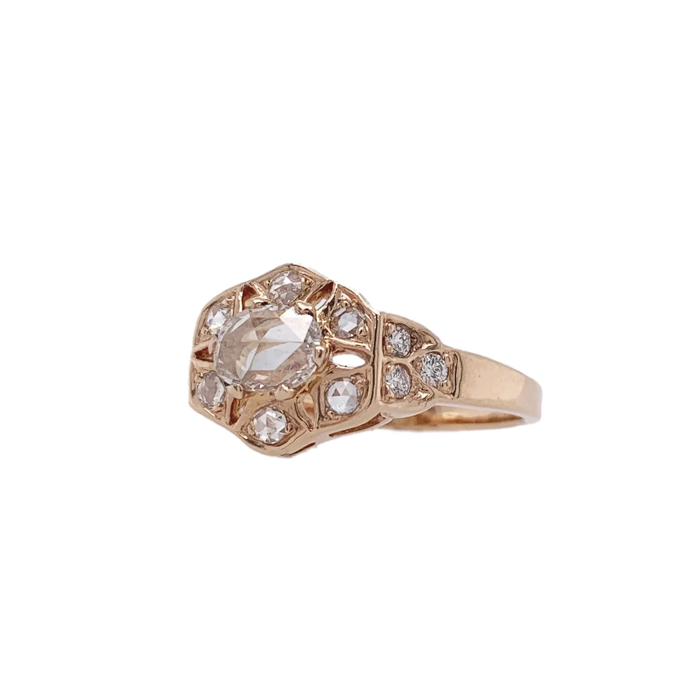  Rose and Old Mine Cut Diamond Ring