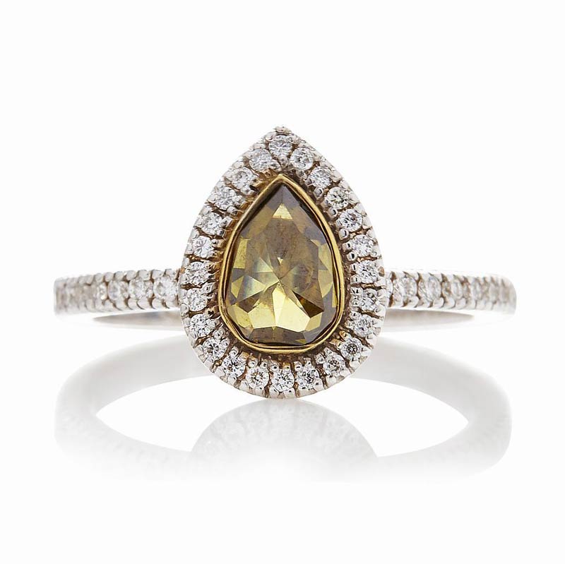 Green Diamond Gold Ring