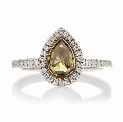 Green Diamond Gold Ring