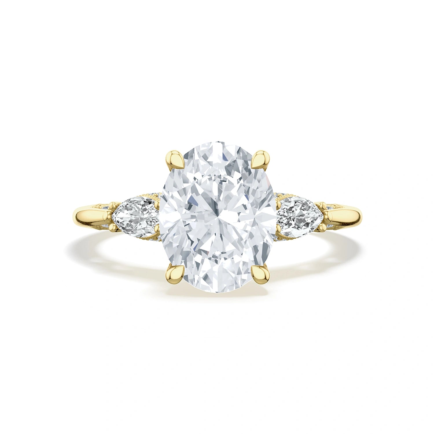 Oval 3-Stone Engagement Ring