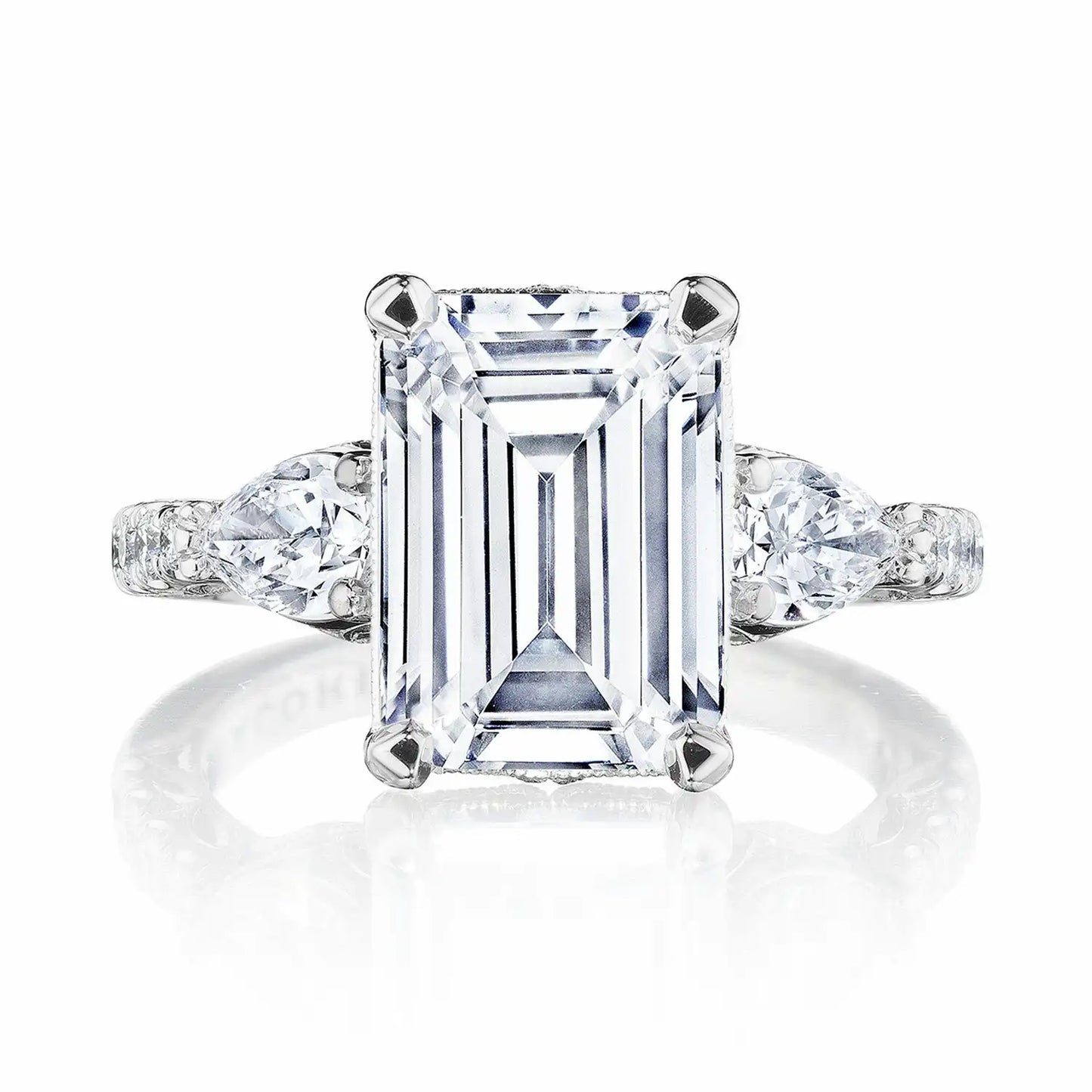 Tacori Dantela | Emerald 3-Stone Engagement Ring