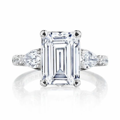 Tacori Dantela | Emerald 3-Stone Engagement Ring