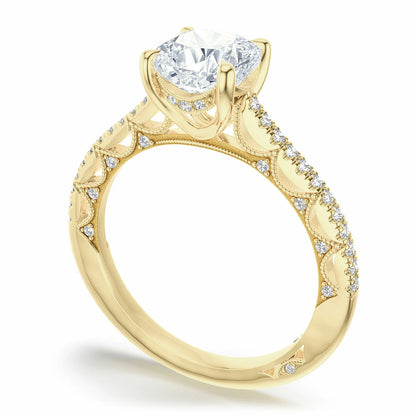 Tacori Lunetta Crescent | Cushion Solitaire Engagement Ring