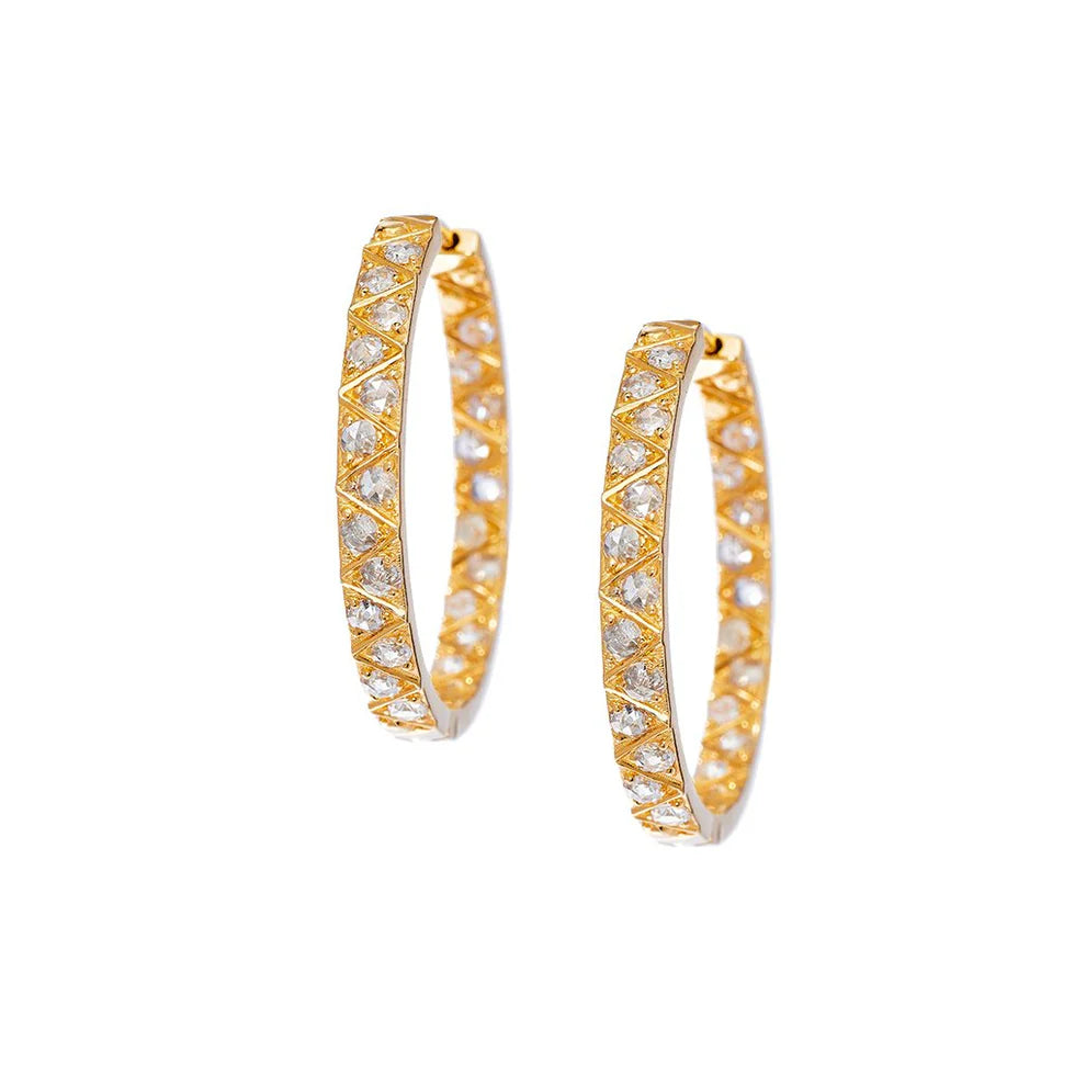 Stella White Diamond Hoops