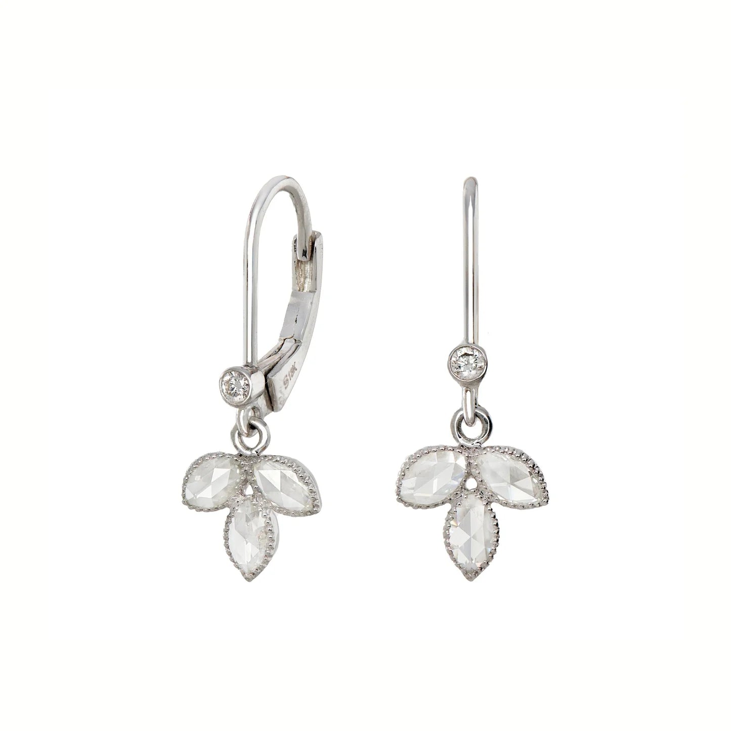White Diamond Drop Earrings