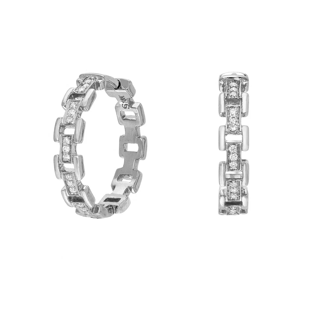 White Diamond Hoops