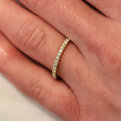 French Pavé Diamond Wedding Band