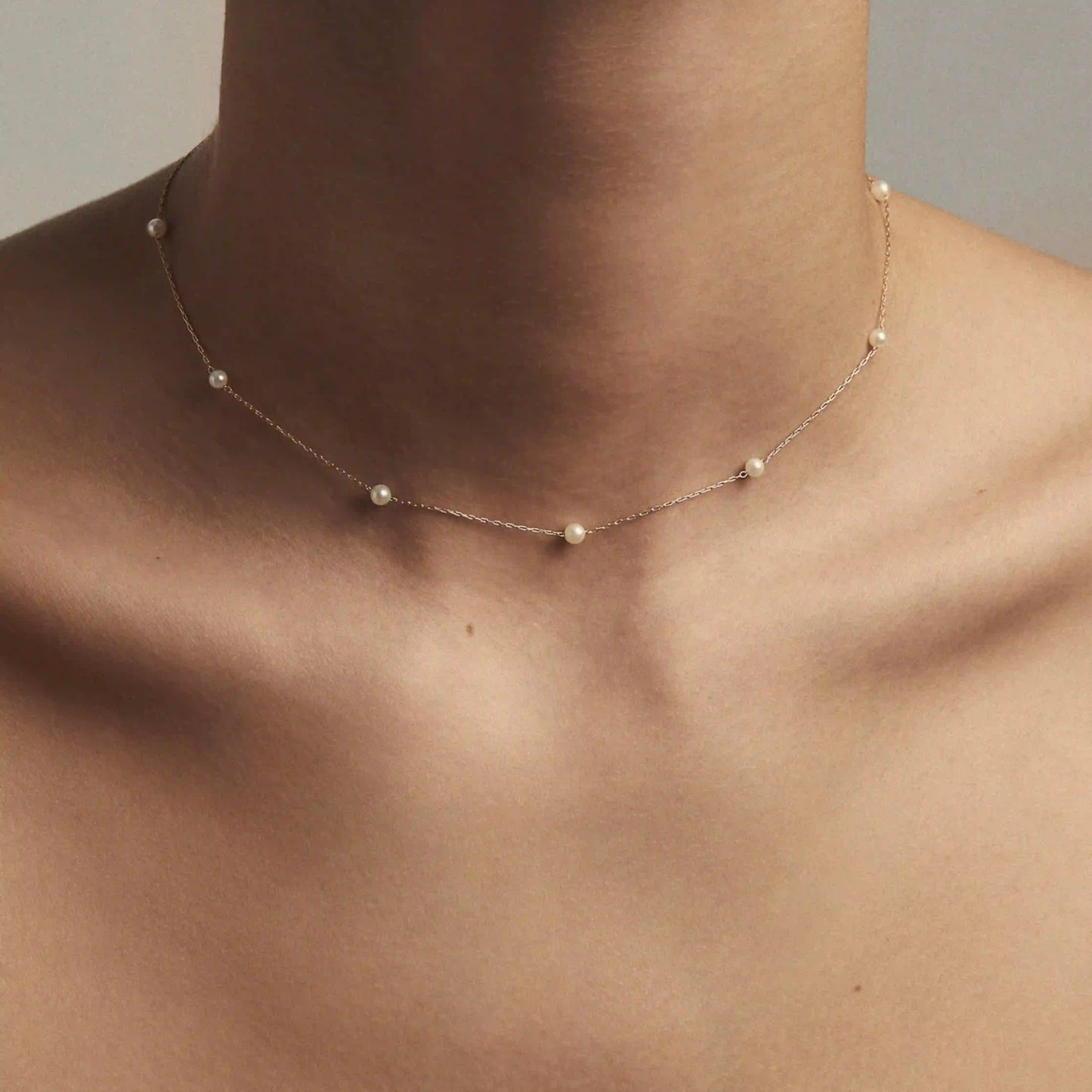 Mizuki Floating Pearl Chain Necklace