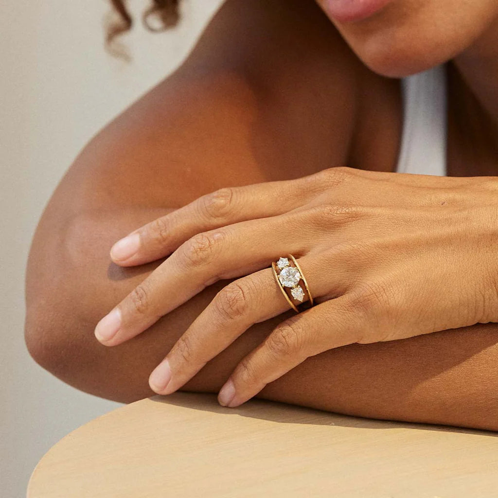 Jade Trau Sadie Three Stone Ring