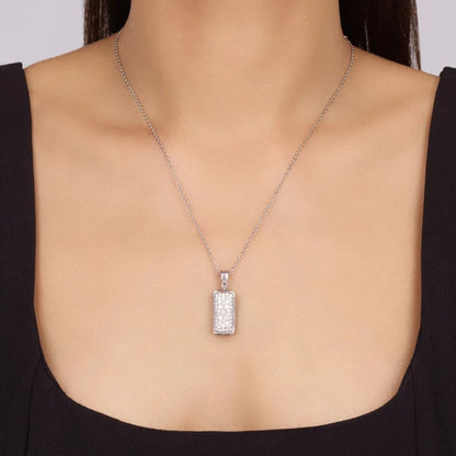 Silver Diamond Pendant Necklace