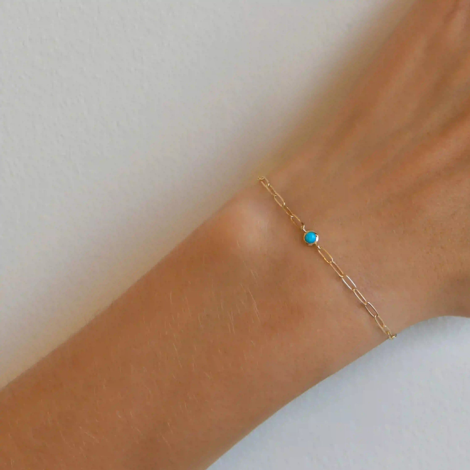  Birthstone Paperclip Bracelet