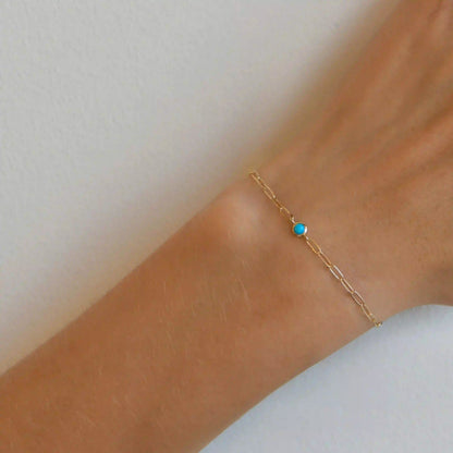  Birthstone Paperclip Bracelet
