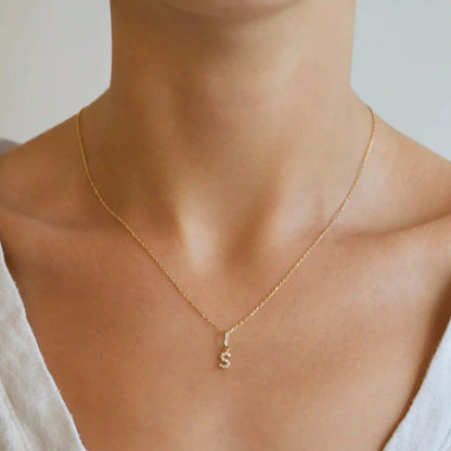 Love Letter Pavé Initial Charm "S"