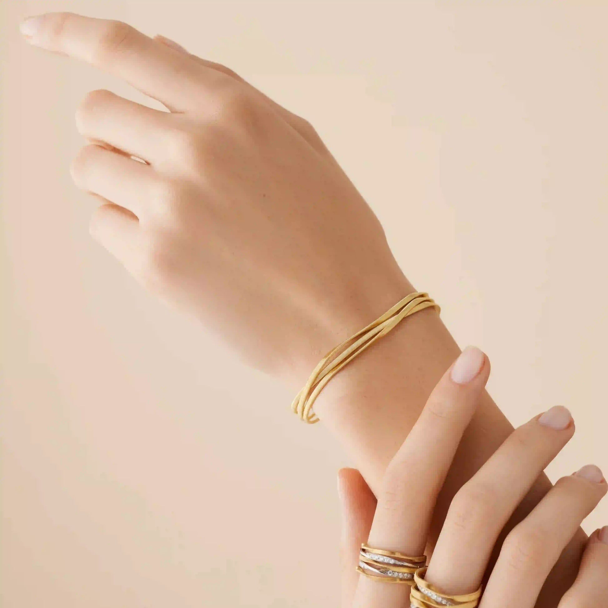 Yellow Gold 3-Strand Coil Bracelet