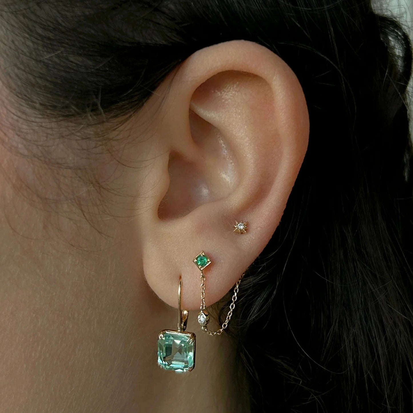 Rhombus Chain Earrings