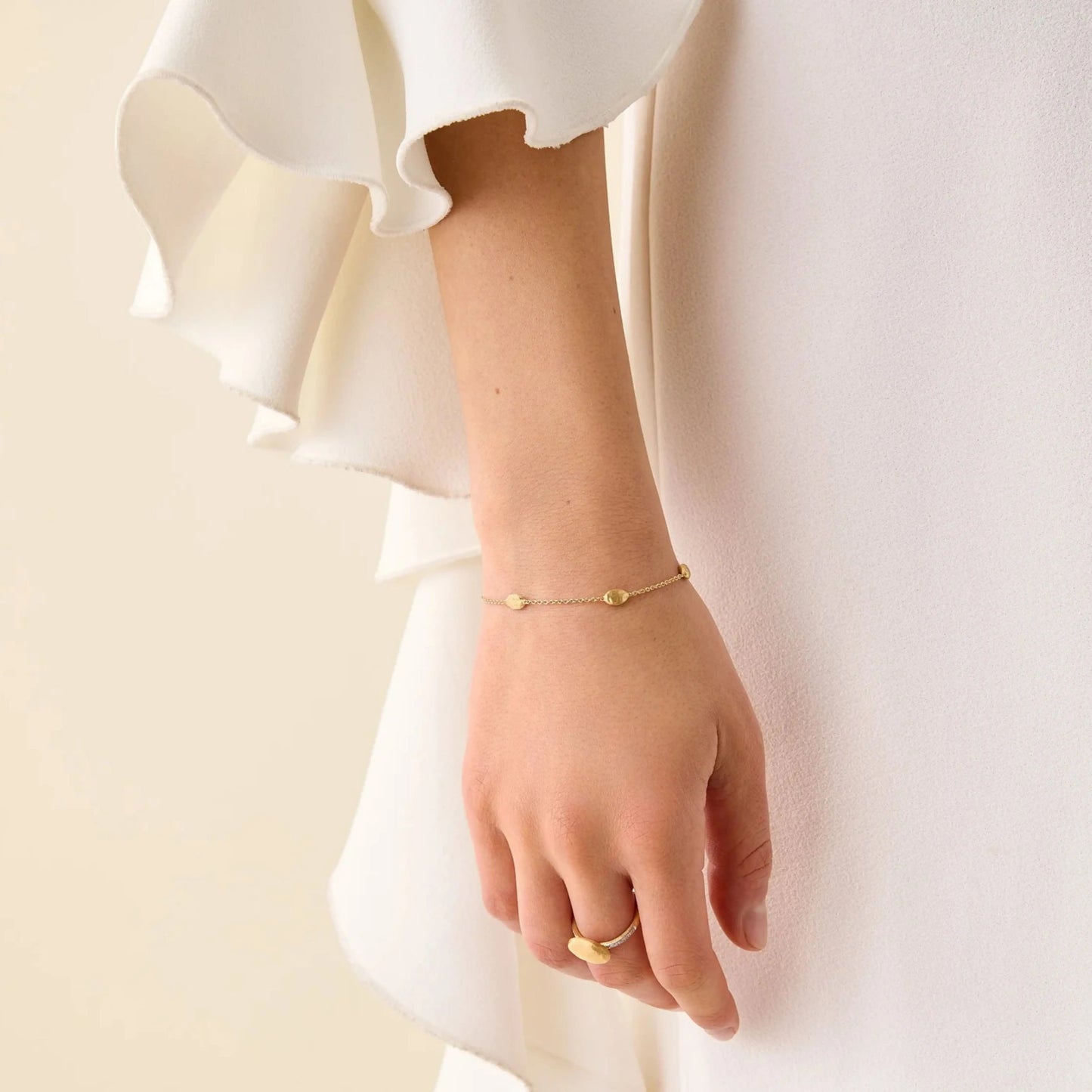 Yellow Gold Small Bean Bracelet