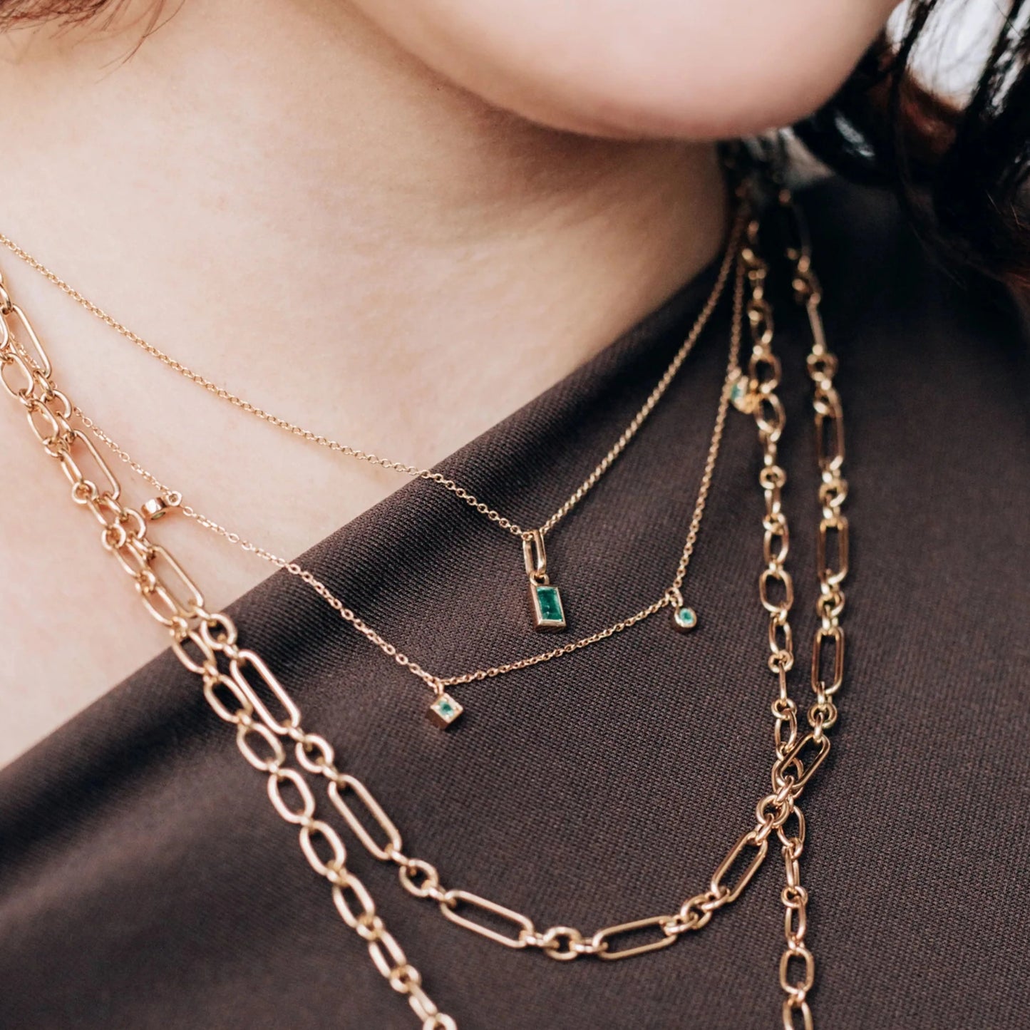 Emerald Carré Pendant Charm