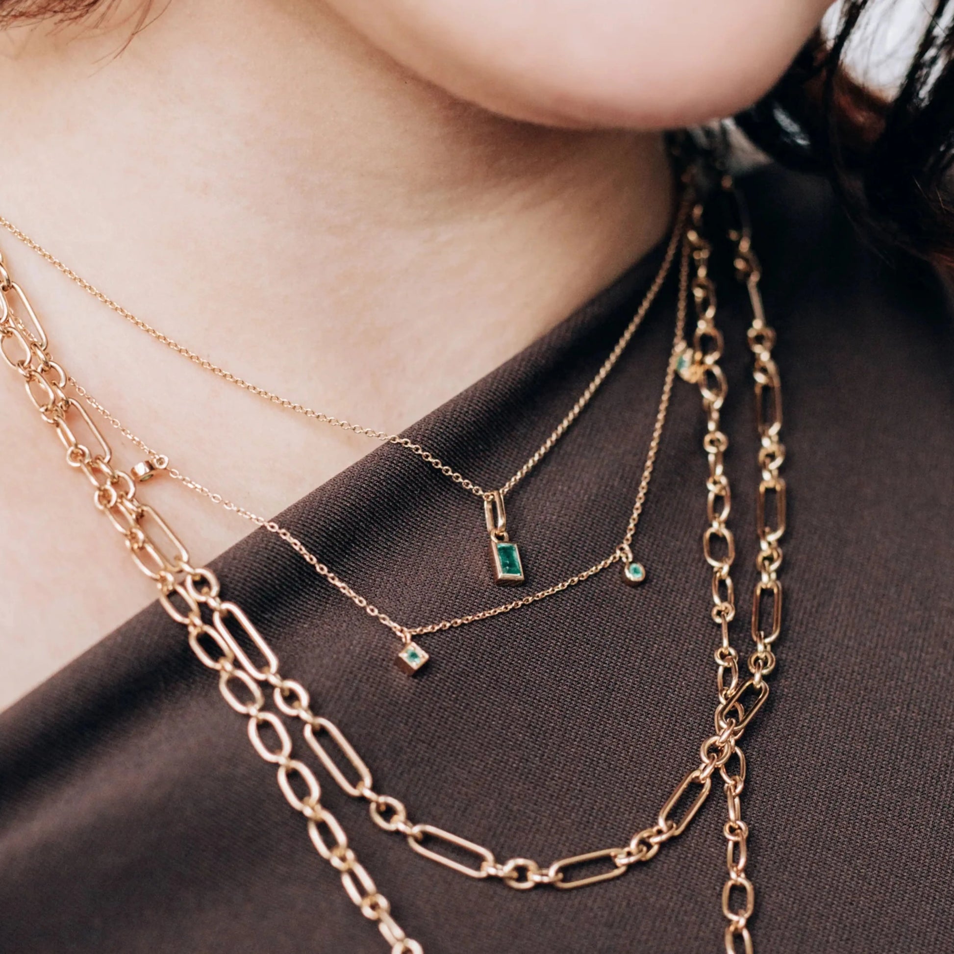 Emerald Carré Pendant Charm