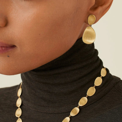 Yellow Gold Small Double Drop Earrings