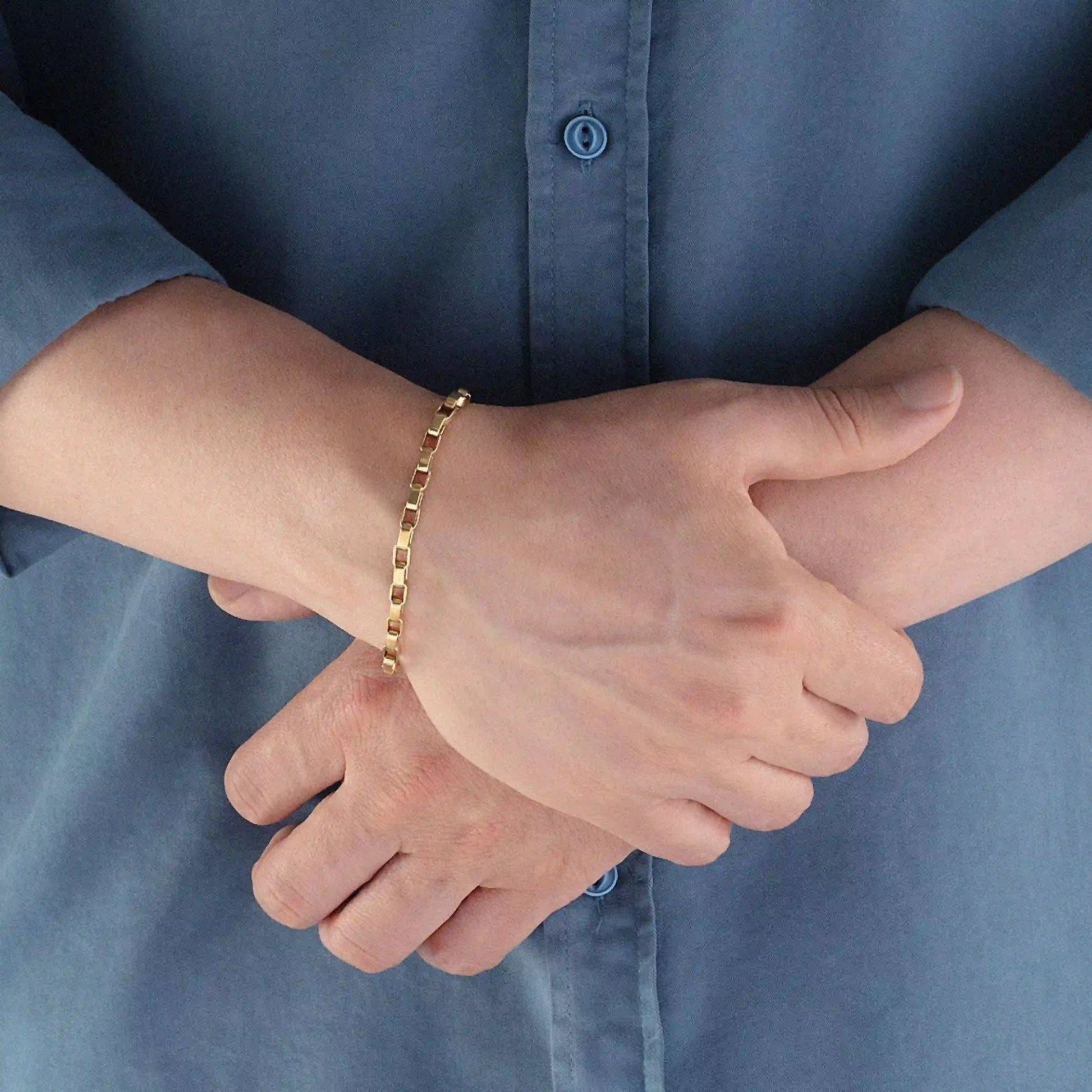 Brass Oval Chain Link Bracelet