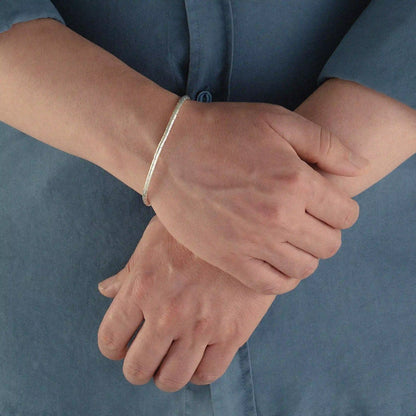 Silver Beaded Single-Strand Bracelet