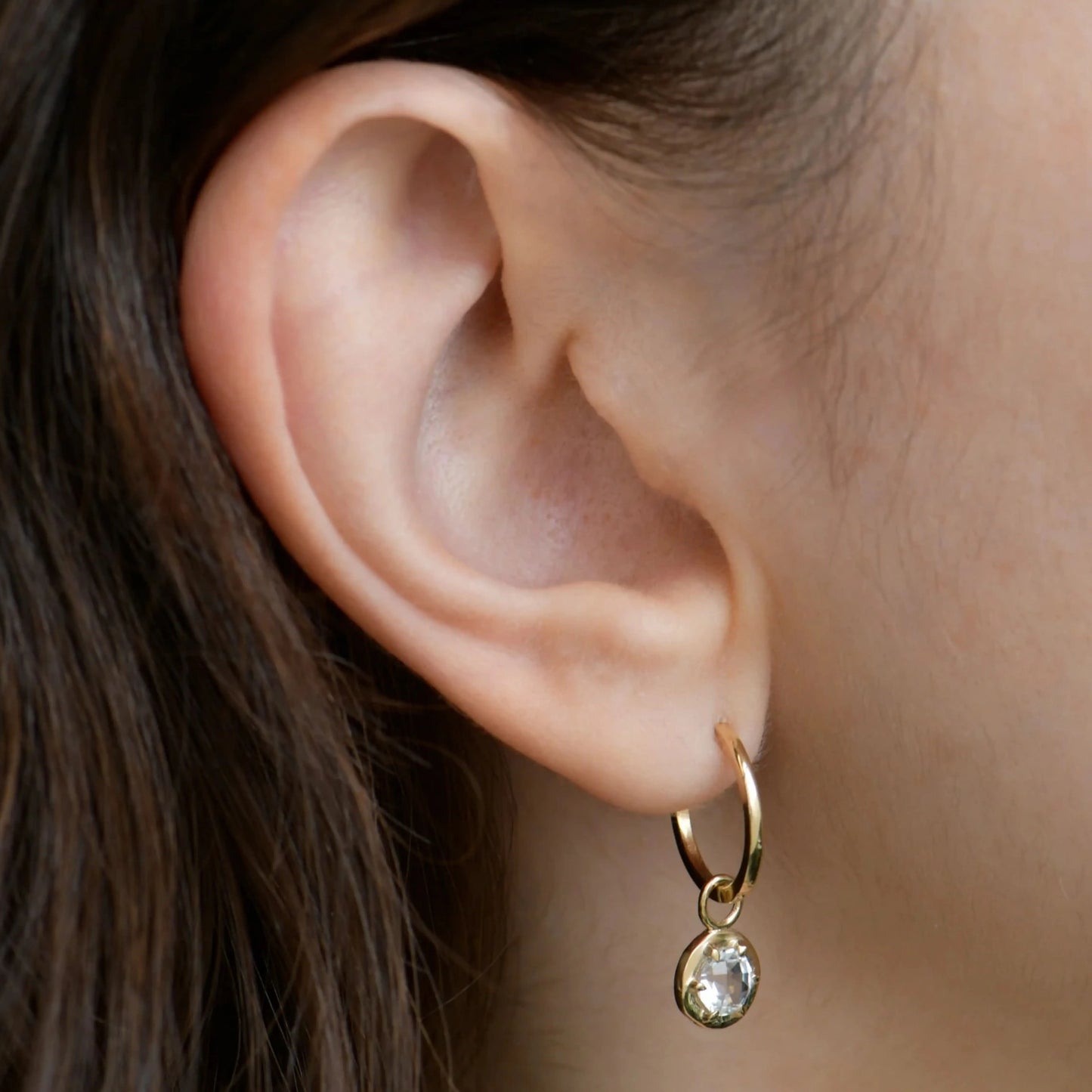 Round Hoop Charm Single Hoop
