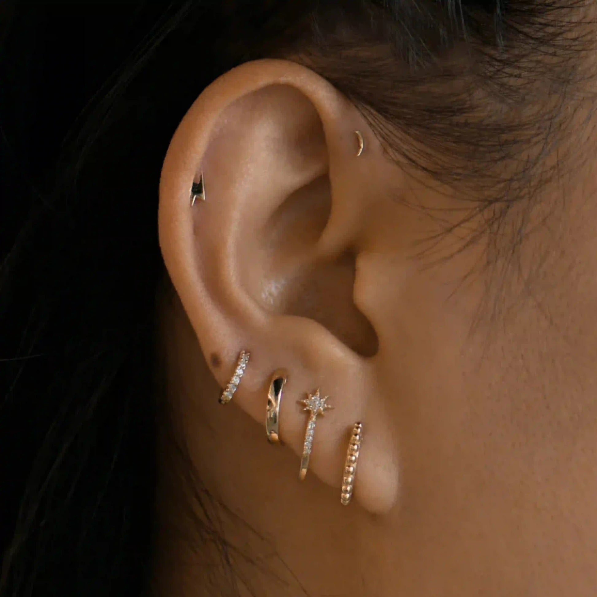 Micro North Star Half Hoops