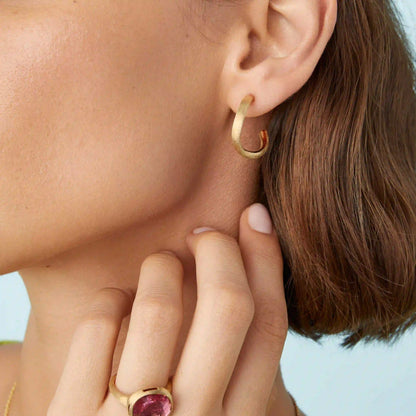  Yellow Gold Hoop Earrings