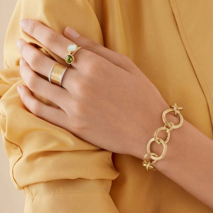 Yellow Gold Mixed Link Bracelet