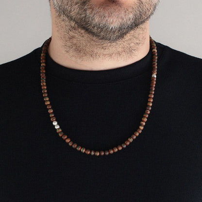 Silver Agate Beaded Necklace