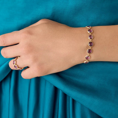  Yellow Gold Amethyst Bracelet