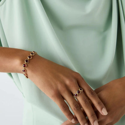 Yellow Gold Garnet Bracelet