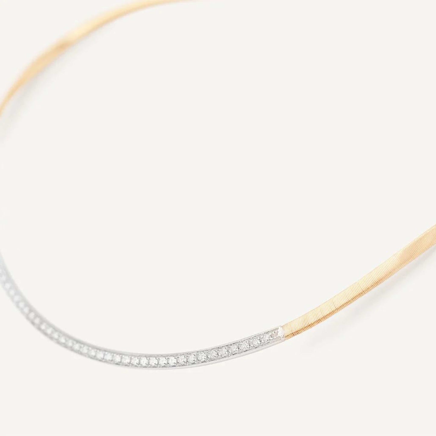 Gold Coil Necklace With Diamond Bar
