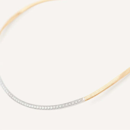 Gold Coil Necklace With Diamond Bar