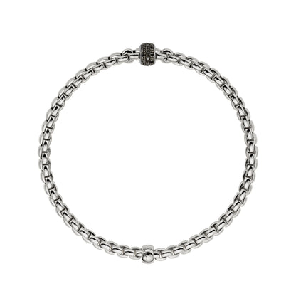 White Gold Bracelet with Black Diamond Pavè
