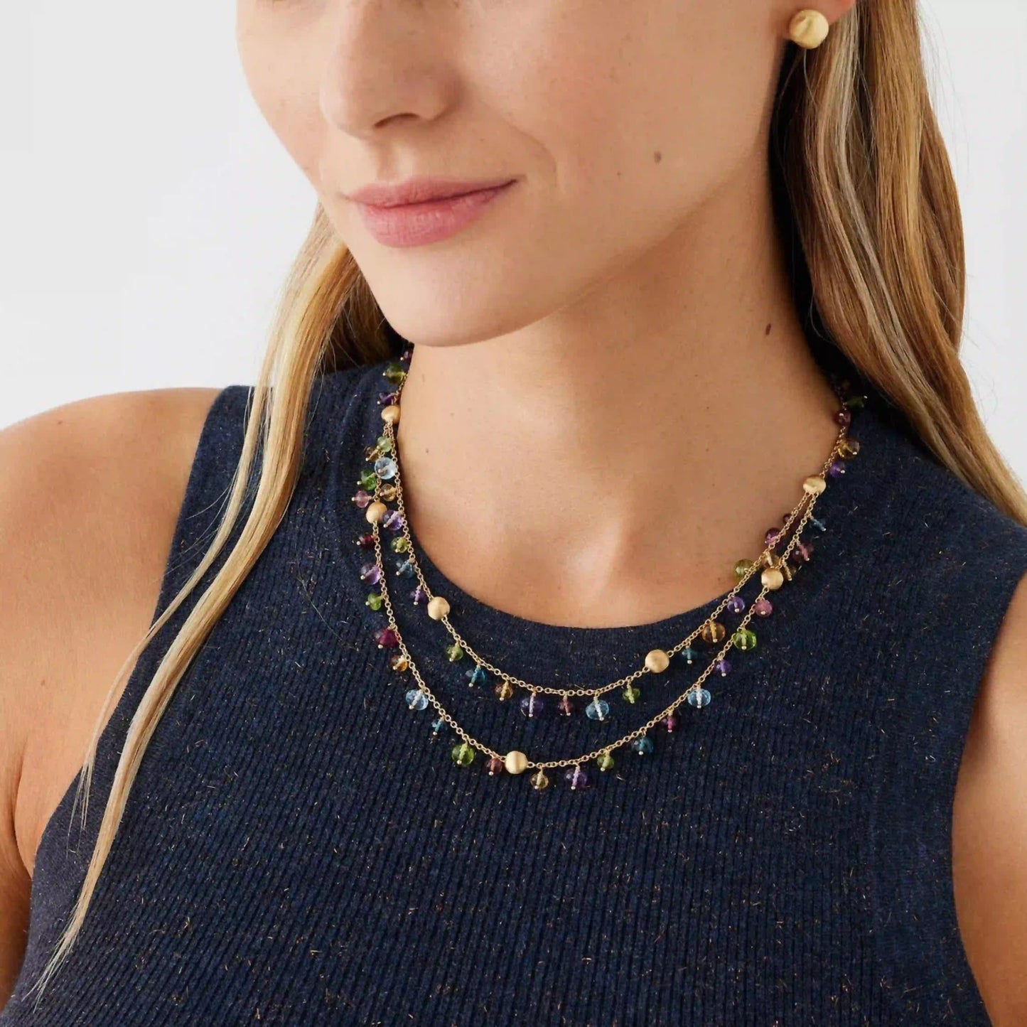 Marco Bicego Africa 2-Strand Mixed Gemstone Necklace