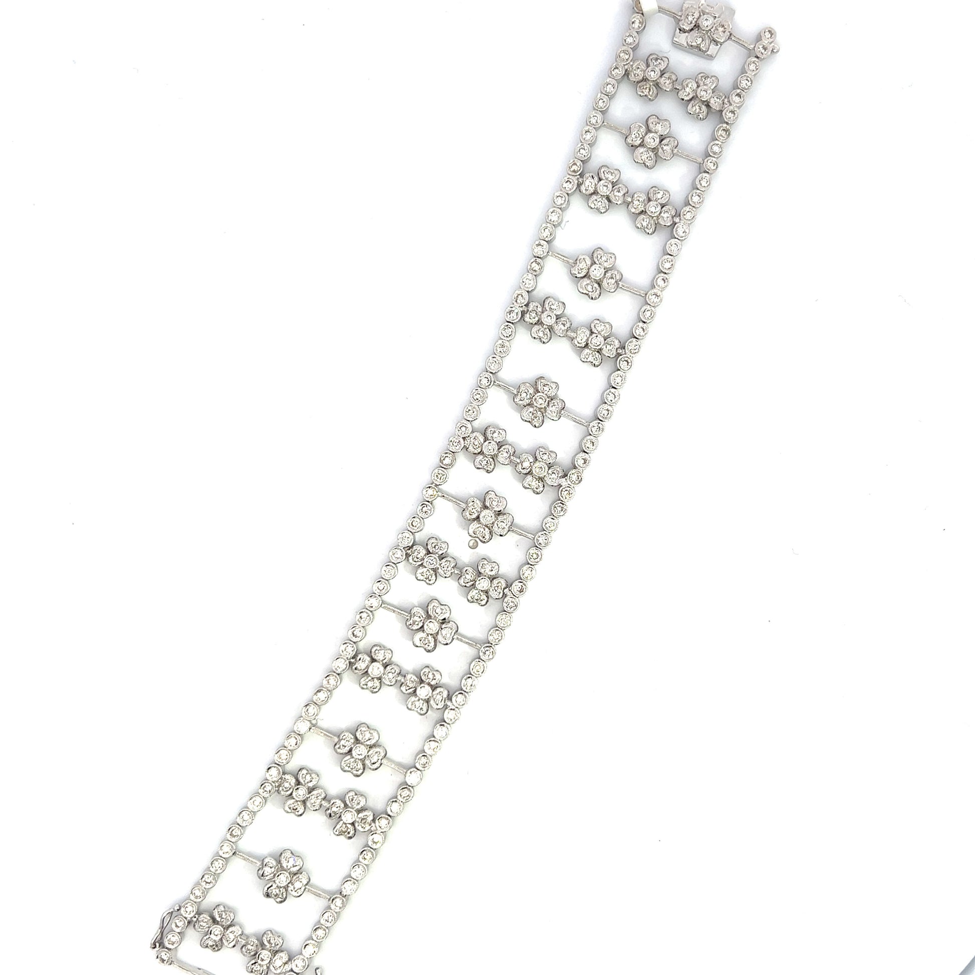  Diamond Floral Milgrain Bracelet