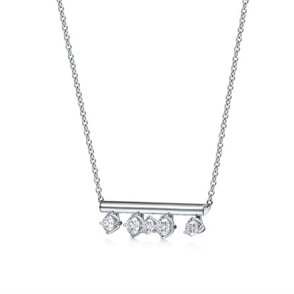  Barre Floating Diamond Pendant Necklace