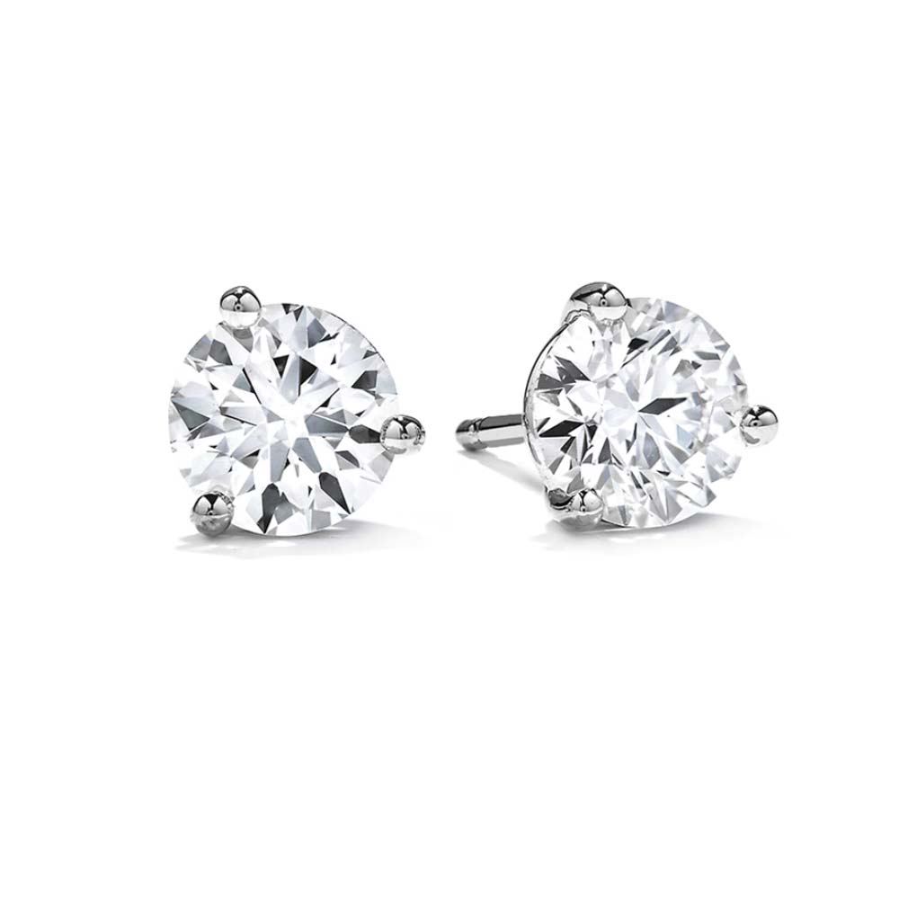 Hearts on Fire Three-Prong Stud Earrings