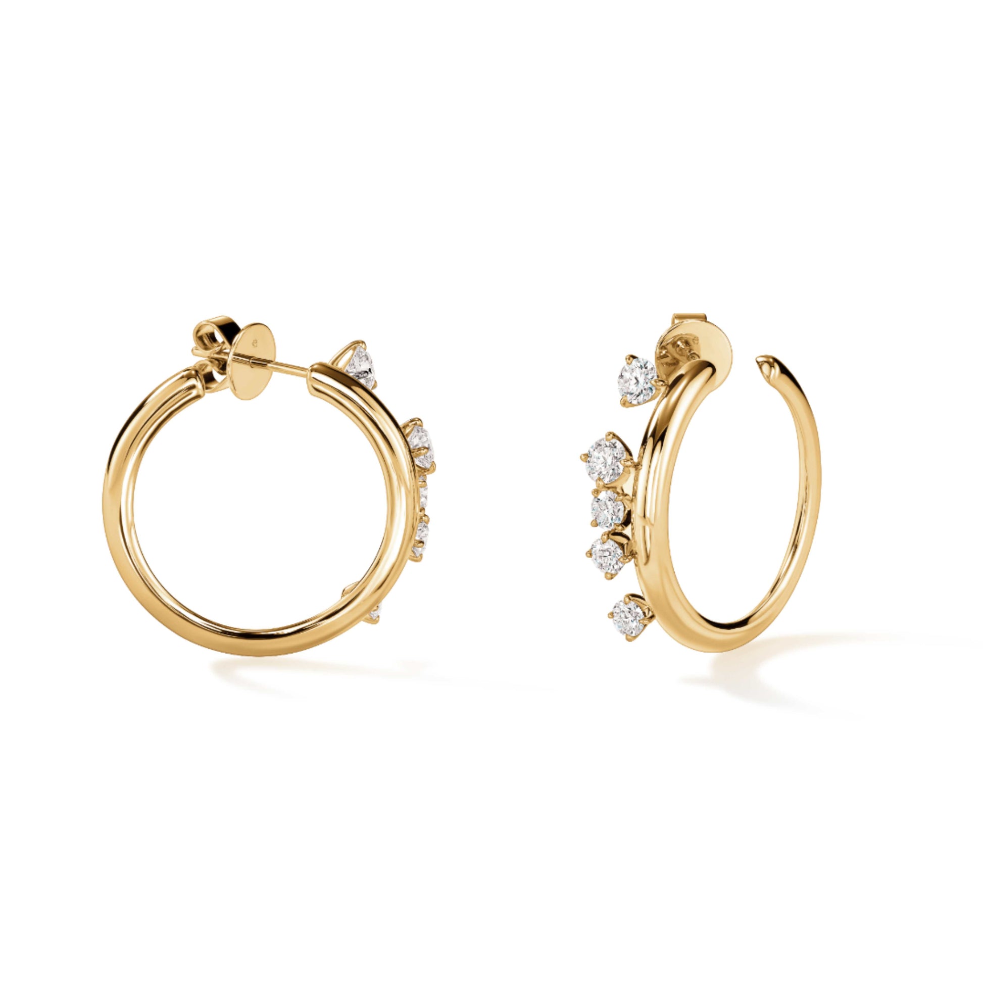 Floating Diamond Small Hoops