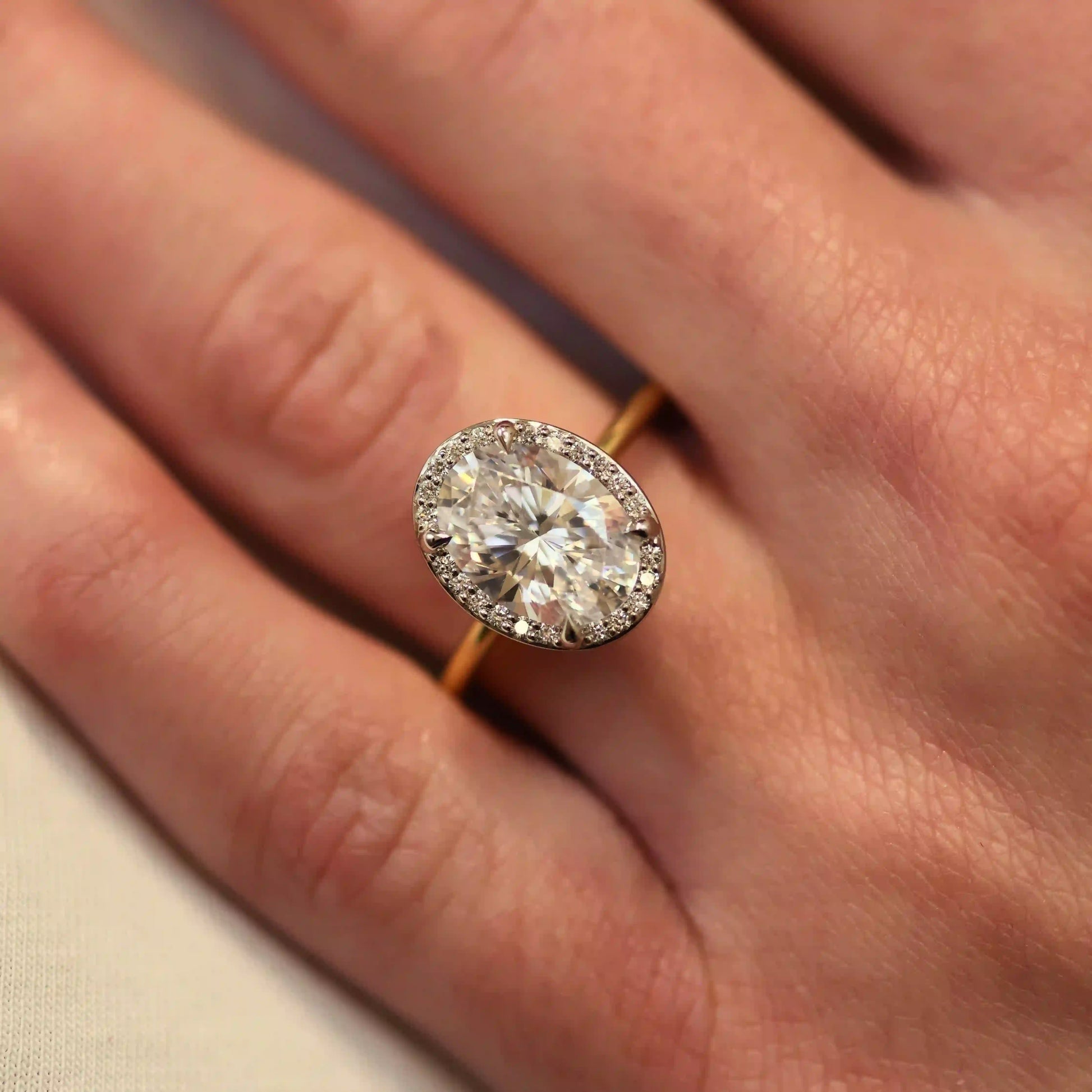 Oval Bloom Two-Tone Engagement Ring
