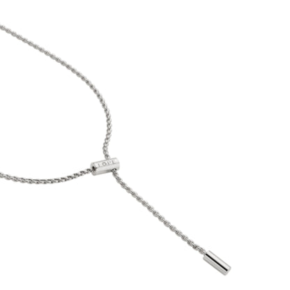 White Gold Adjustable Lariat Necklace