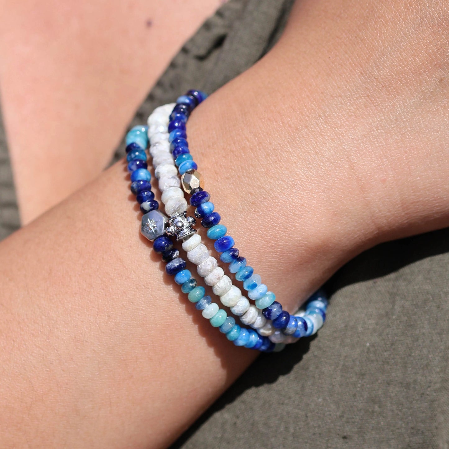 Ombré Afghanite Rondelle Bracelet