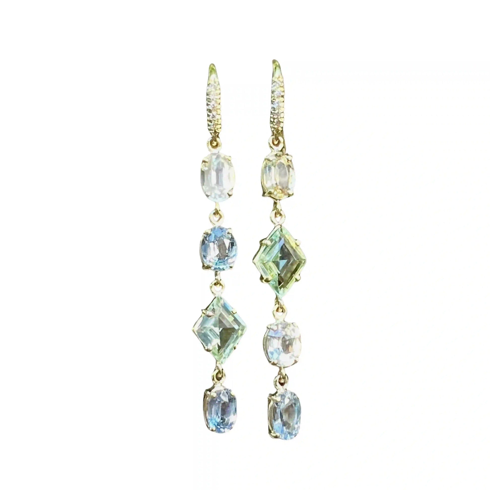 Multicolored Sapphire Four Stone Joyce Earrings